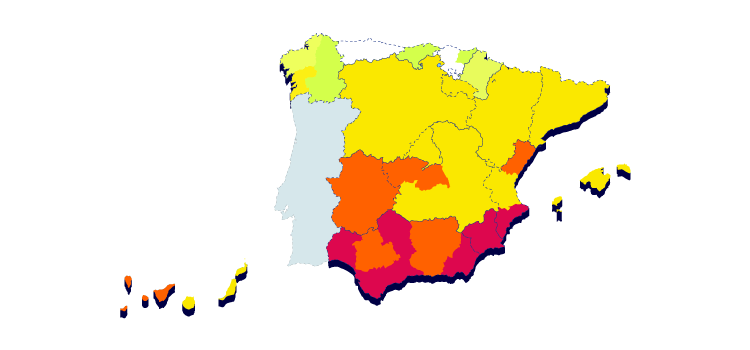 Horas solares en las provincias de España