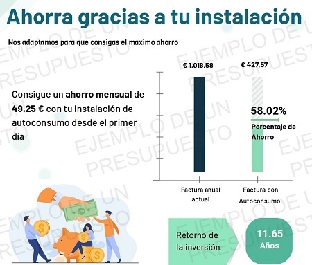presupuesto placas solares ejemplo 2